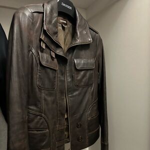 Danier Brown Leather Jacket Style 70313 New Condition